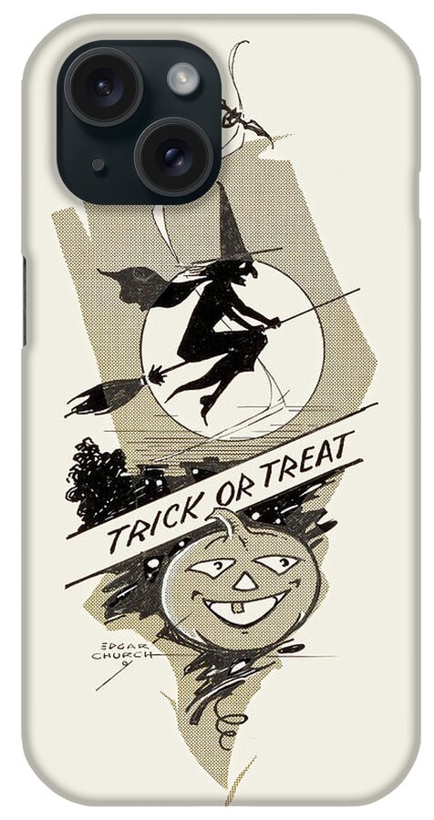 Witch iPhone Case featuring the painting Trick or Treat by Edgar Church