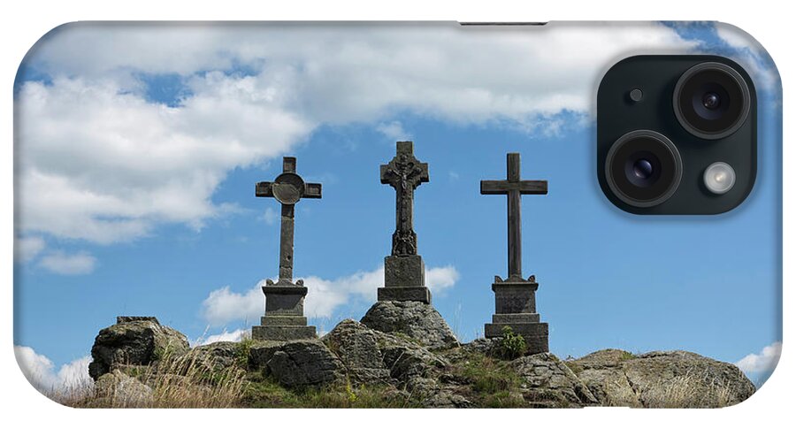 Cross iPhone Case featuring the photograph Trinity crosses on the hill by Michal Boubin