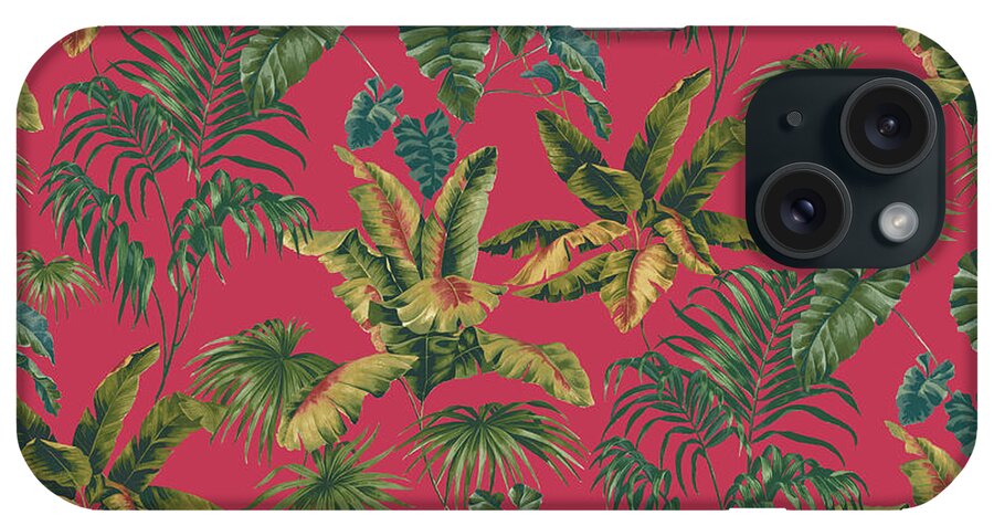 Tropic Toile Tomato iPhone Case featuring the digital art Tropic Toile Tomato by Bill Jackson