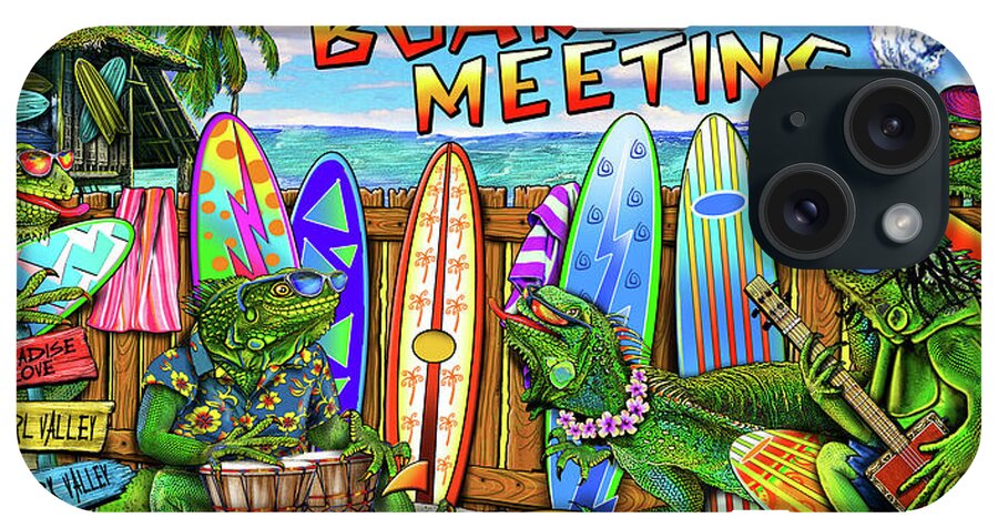 Tropical Board Meeting iPhone Case featuring the digital art Tropical Board Meeting by Messina Graphix