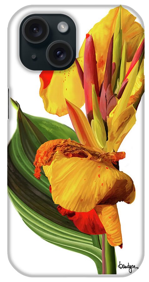 Tropical Bouquet iPhone Case featuring the digital art Tropical Bouquet-Flower One by Kandyce Waltensperger