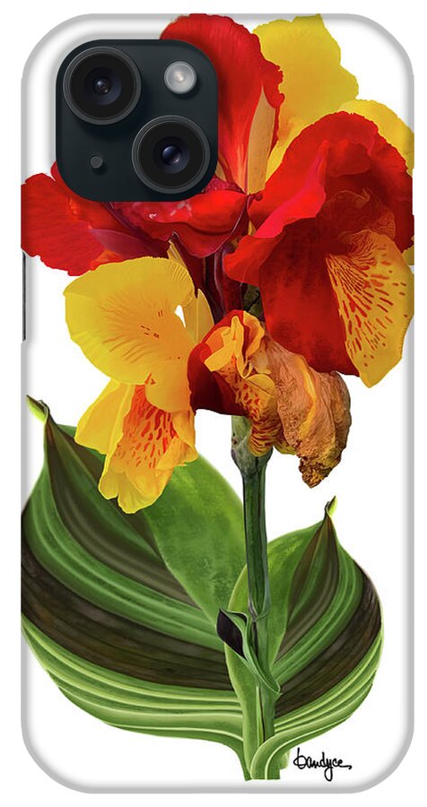 Floral iPhone Case featuring the digital art Tropical Bouquet-Flower Two by Kandyce Waltensperger