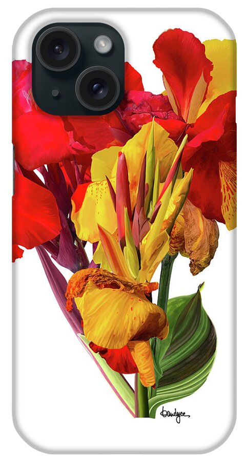 Flowers iPhone Case featuring the digital art Tropical Bouquet by Kandyce Waltensperger