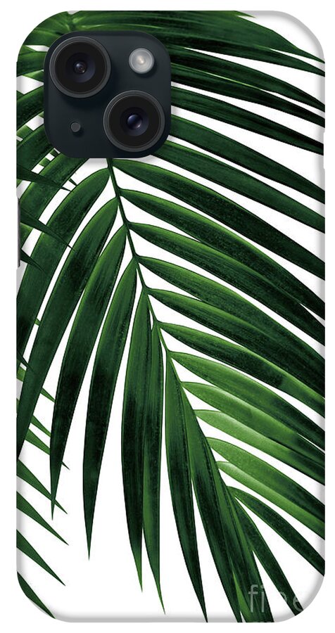 Color iPhone Case featuring the photograph Tropical Green Palm Leaf #1 #botanical #decor #art by Anitas and Bellas Art