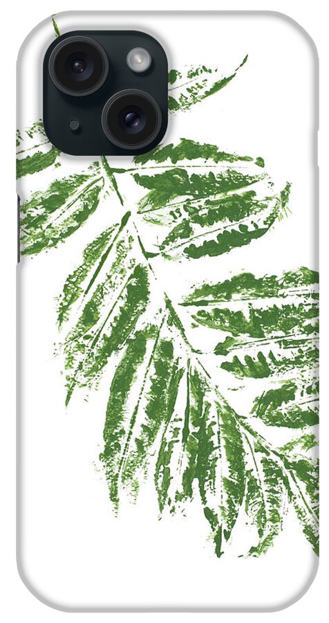 Tropical iPhone Case featuring the painting Tropical Leaf Stamp Branch by Patricia Pinto
