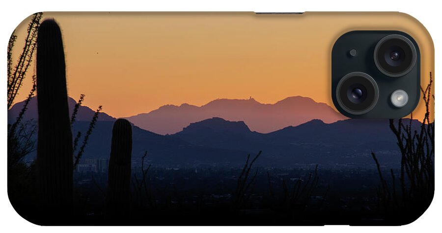 Tucson iPhone Case featuring the photograph Tucson Foothills Sunset by Karen Smale
