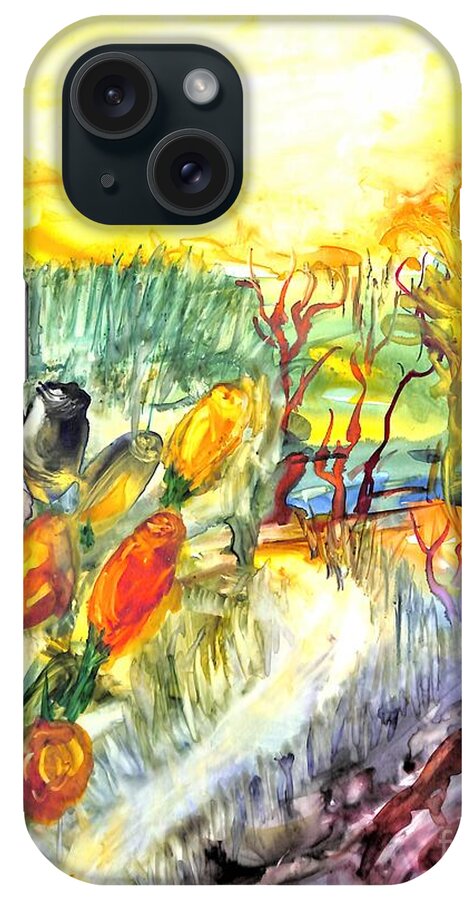 Donoghue iPhone Case featuring the painting Tulip Path by Patty Donoghue
