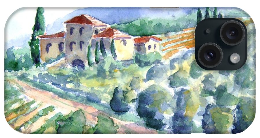 Tuscany iPhone Case featuring the painting Tuscany III by Petra Burgmann