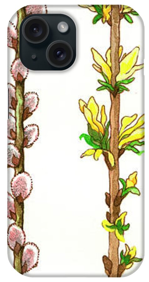 Twig iPhone Case featuring the painting Twiggy Stripes by Wendy Edelson