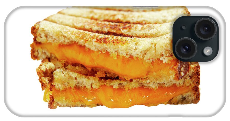 Cheese iPhone Case featuring the photograph Two Halves Of Grilled Cheese Sandwich by Thomas Northcut