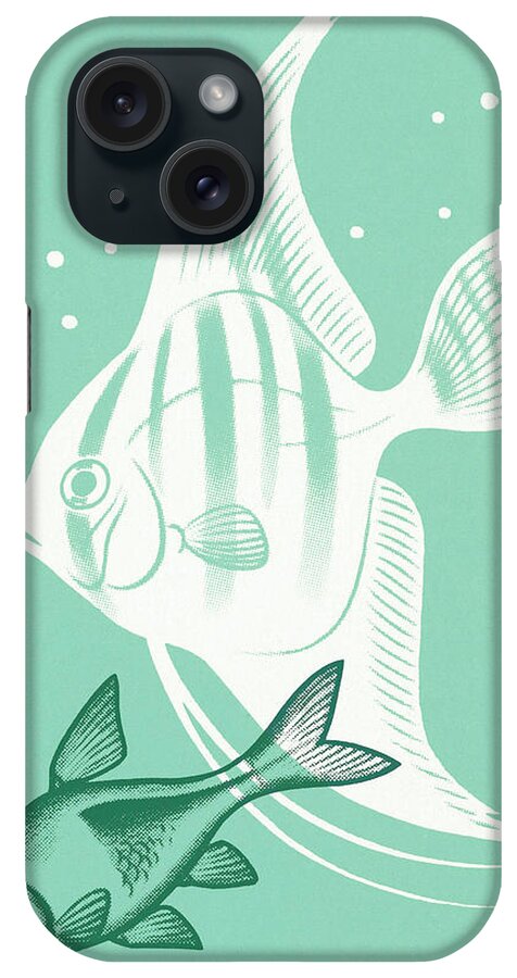 Animal iPhone Case featuring the drawing Two Tropical Fish by CSA Images