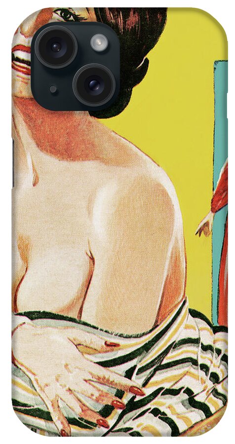 Adult iPhone Case featuring the drawing Two Unclothed Women by CSA Images