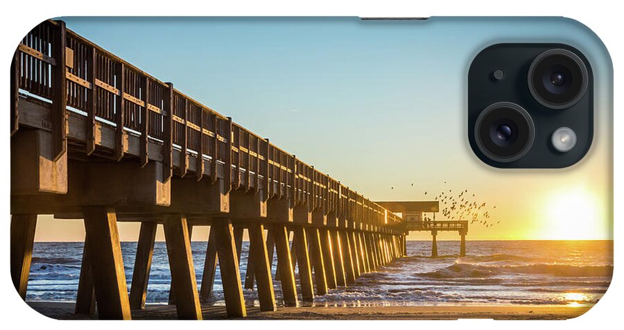 Savannah iPhone Case featuring the photograph Tybee Beach Pier Sunrise by Framing Places