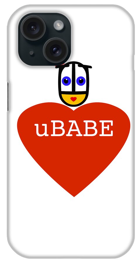 Ubabe iPhone Case featuring the digital art uBABE Love by Charles Stuart