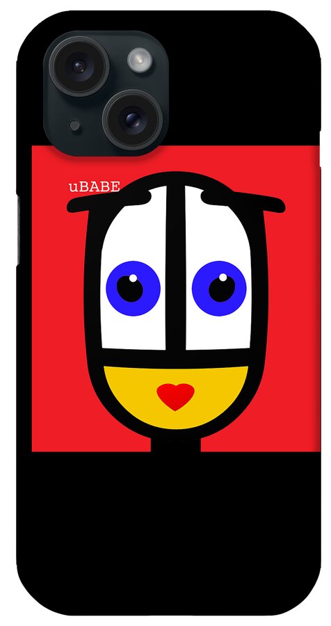 Ubabe T-shirt iPhone Case featuring the digital art Ubabe Red by Ubabe Style