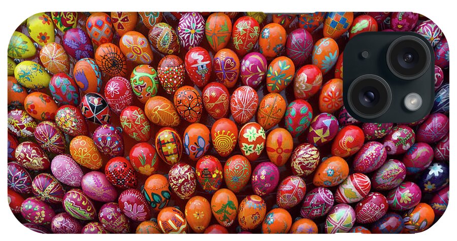 In A Row iPhone Case featuring the photograph Ukrainian Painted Eggs by Esslingerphoto.com