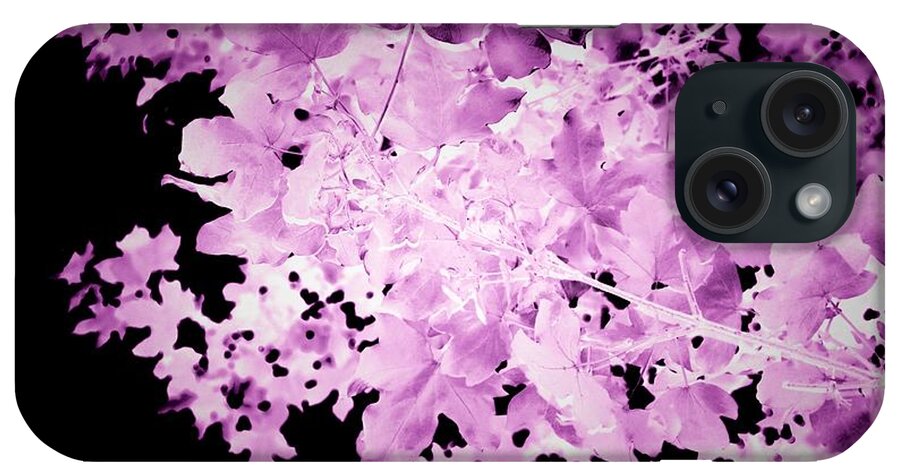 Ultraviolet iPhone Case featuring the mixed media Purple Autumn Leaves by Itsonlythemoon -
