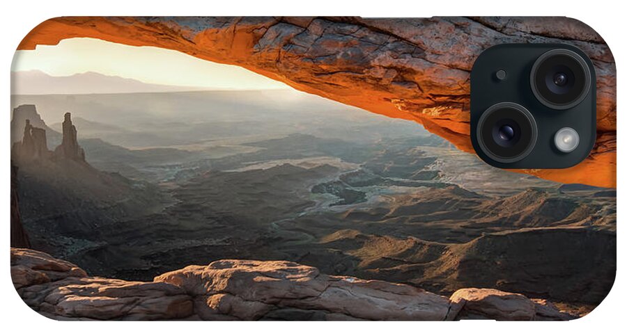 America iPhone Case featuring the photograph Under The Mesa Arch - Moab Utah Canyonlands Panorama by Gregory Ballos