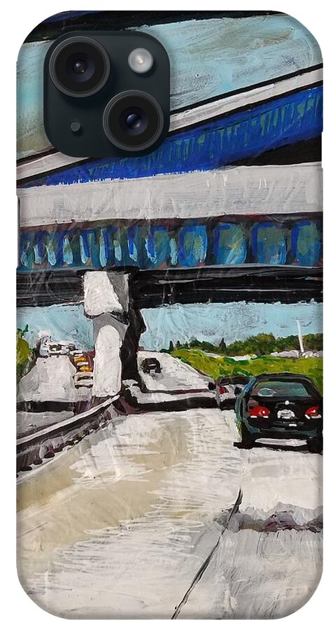 Road iPhone Case featuring the painting Underpass Z by Tilly Strauss
