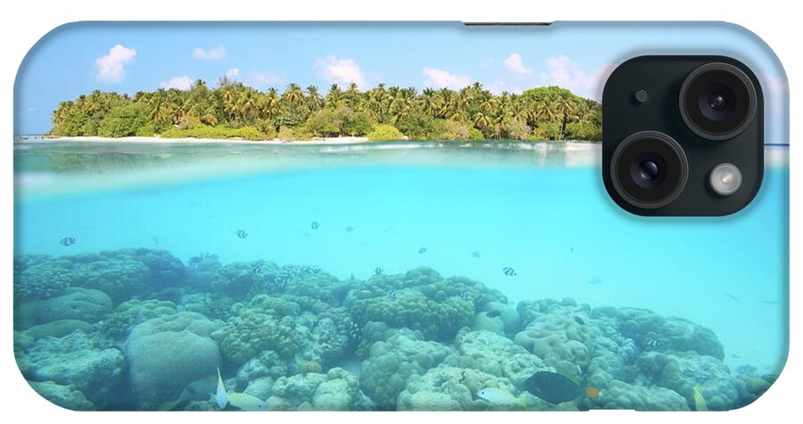 Scenics iPhone Case featuring the photograph Underwater Reef And Island In The by Matteo Colombo