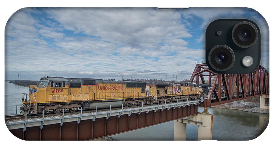 Railroad iPhone Case featuring the photograph Union Pacific 4091 at Gilbertsville Ky by Jim Pearson