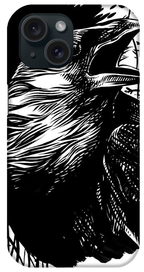 Eagle iPhone Case featuring the drawing Wild #2 by Enrique Zaldivar