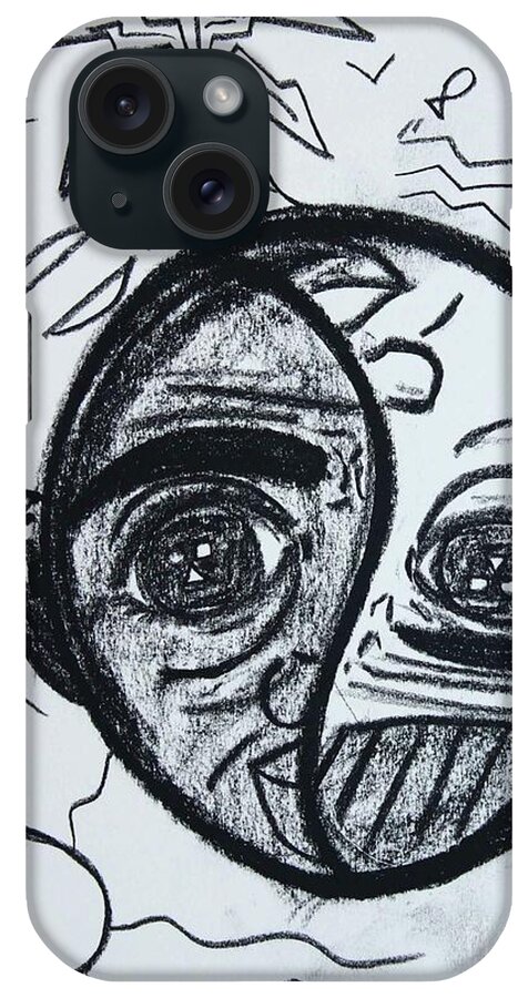 Charcoal iPhone Case featuring the drawing Untitled Sketch III by Odalo Wasikhongo