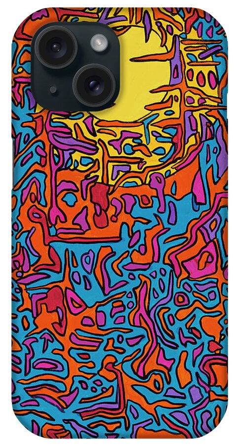 Pink Floyd Psychedelic iPhone Case featuring the painting Us and Them by Mike Stanko