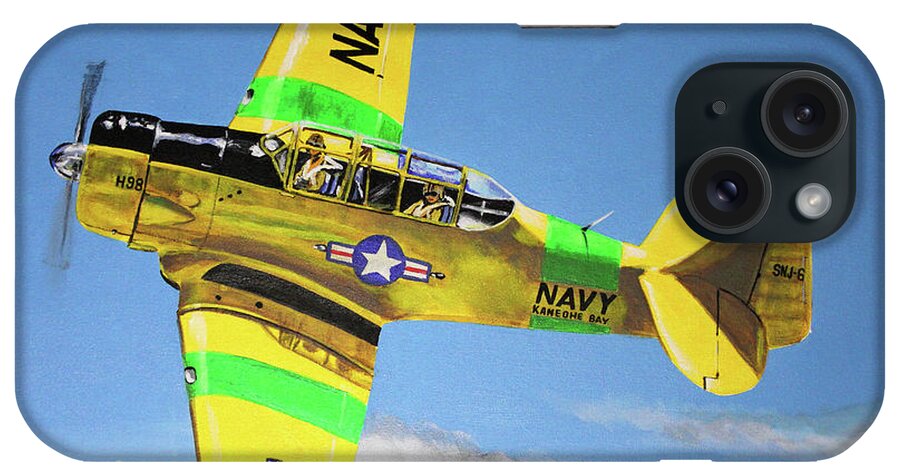 Airplane iPhone Case featuring the painting U S Navy S N J 6- Kaneohe Bay by Karl Wagner