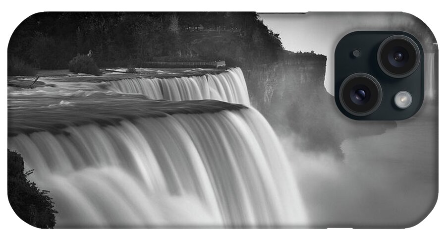 Black And White iPhone Case featuring the photograph Us Niagara Falls-1 by Moises Levy