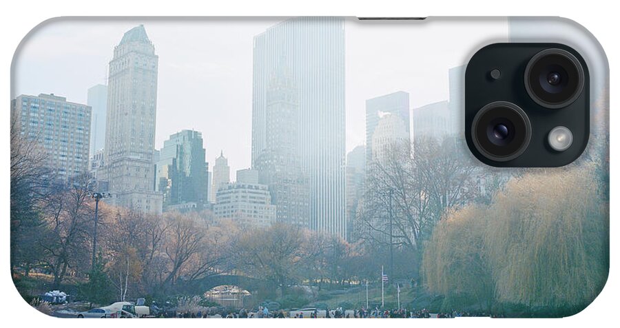 Central Park iPhone Case featuring the photograph Usa, New York, Central Park, People On by Devon Strong