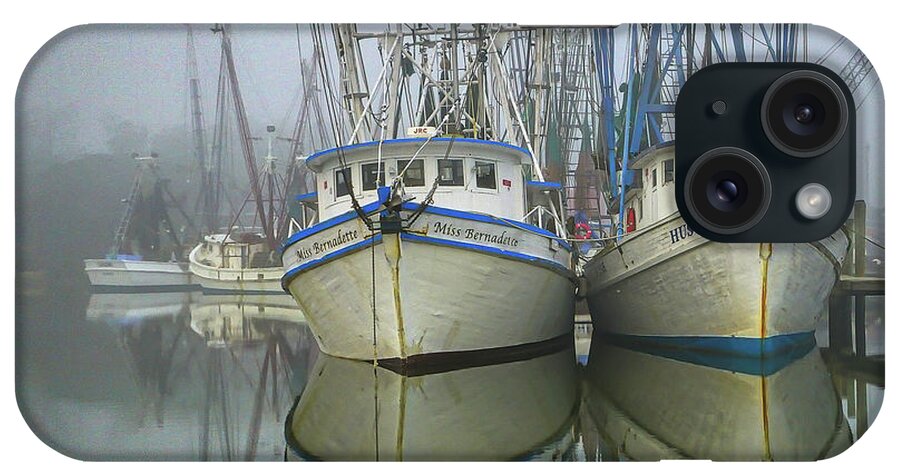 Coastal Georgia Shrimp Boats iPhone Case featuring the photograph Valona fog by Kenny Nobles