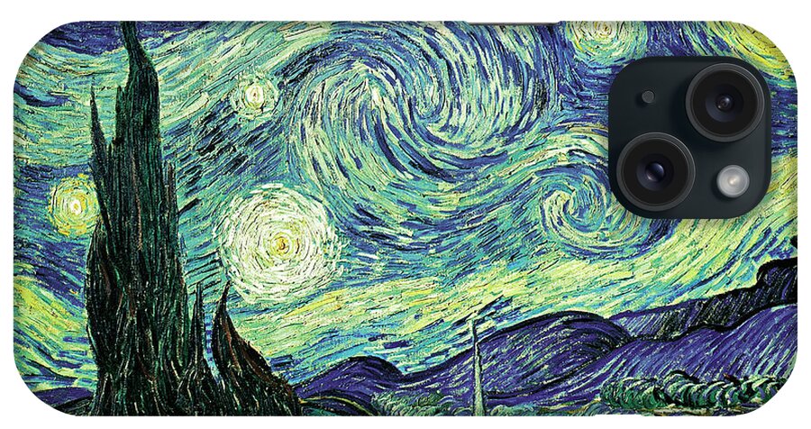 Van Gogh-starry Night iPhone Case featuring the mixed media Van Gogh-starry Night by Portfolio Arts Group