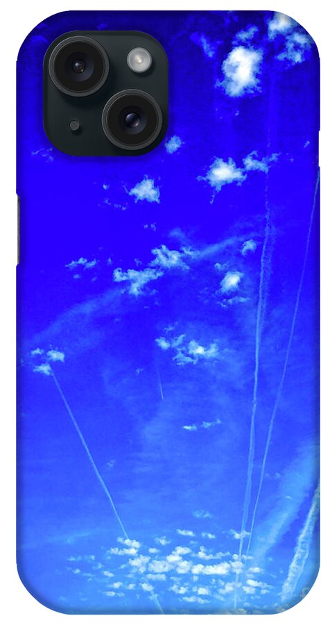 Sky iPhone Case featuring the digital art Vapor Trails in Sky by Dee Flouton