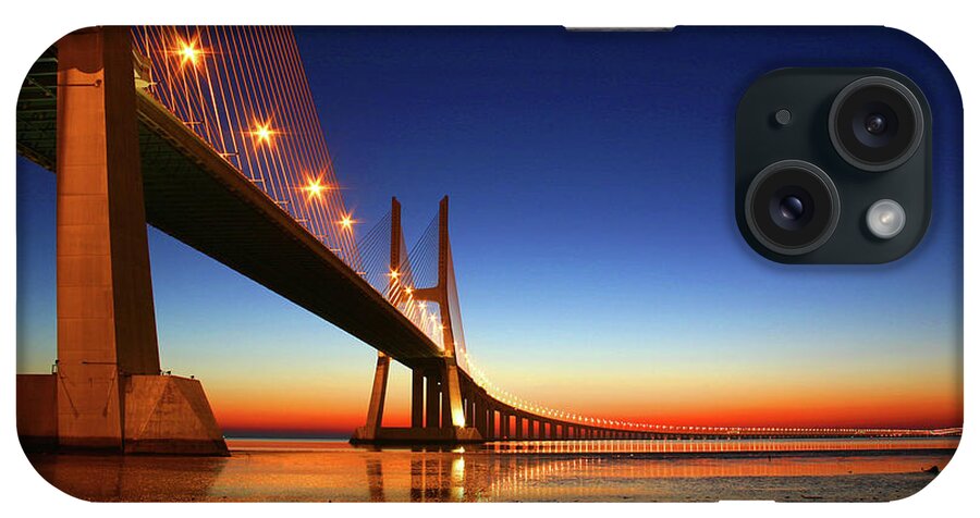 Vasco Da Gama Bridge iPhone Case featuring the photograph Vasco Da Gama Bridge by Andreviegas