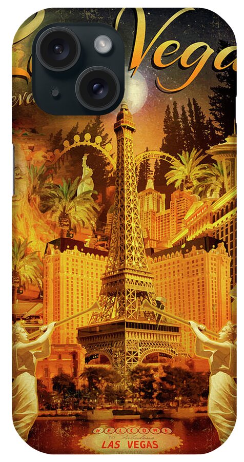 Vegas I iPhone Case featuring the mixed media Vegas I by Old Red Truck
