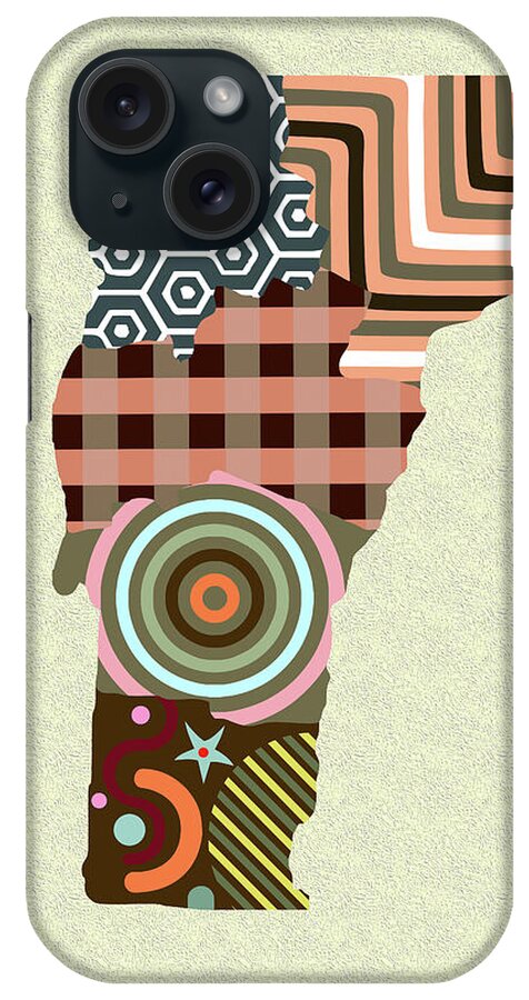 Vermont State Map iPhone Case featuring the digital art Vermont State Map by Lanre Adefioye