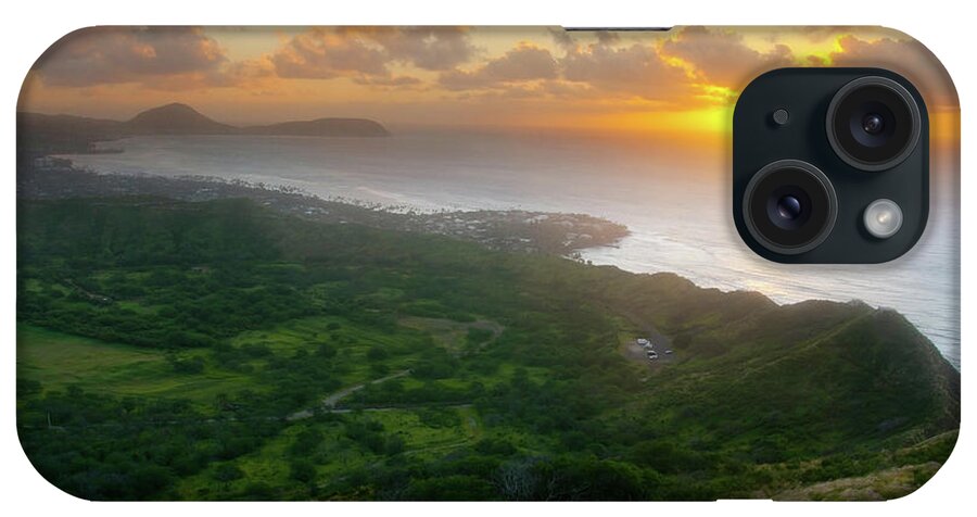 Scenics iPhone Case featuring the photograph View Of Waikiki From The Top Of Diamond by Lightvision, Llc