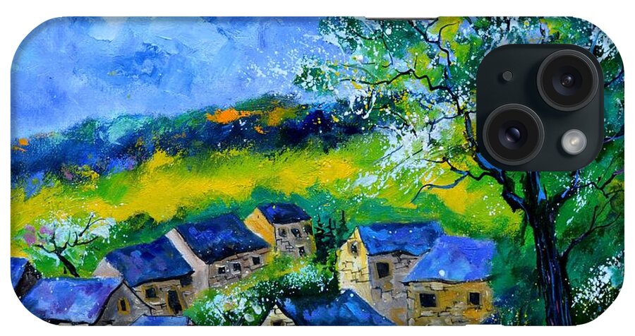 Landscape iPhone Case featuring the painting Village in spring by Pol Ledent