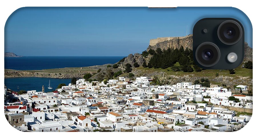Tranquility iPhone Case featuring the photograph Village Of Lindos by Saffron Blaze