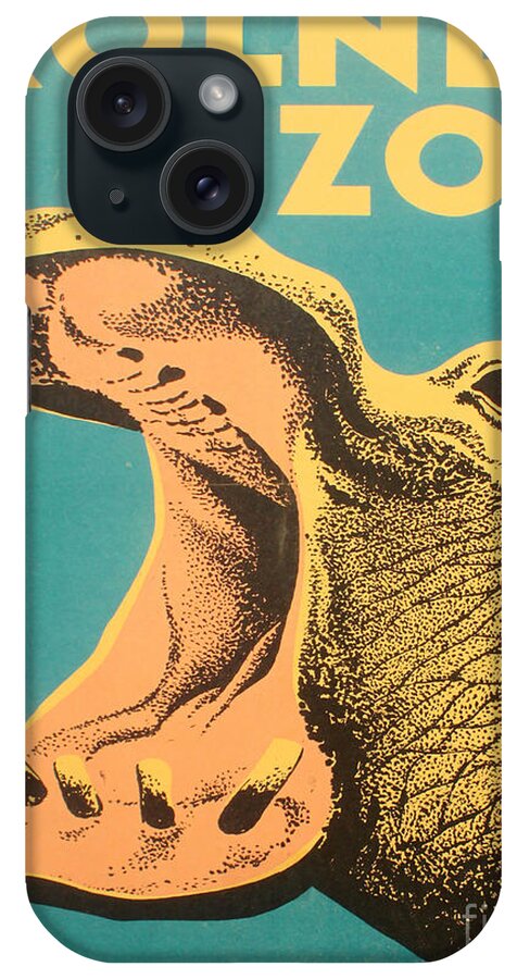 Vintage iPhone Case featuring the painting Vintage Poster Zoo Hippopotamus by Mindy Sommers
