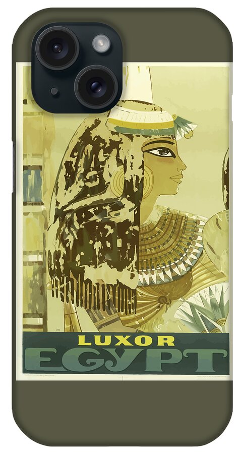 Luxor iPhone Case featuring the painting Vintage Travel Poster - Luxor, Egypt by Esoterica Art Agency