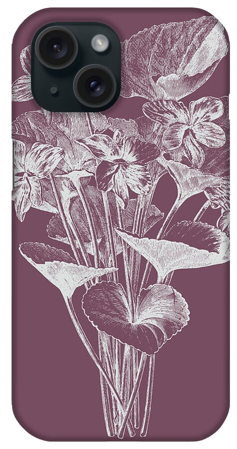 Flower iPhone Case featuring the mixed media Viola Cucullate Purple Flower by Naxart Studio