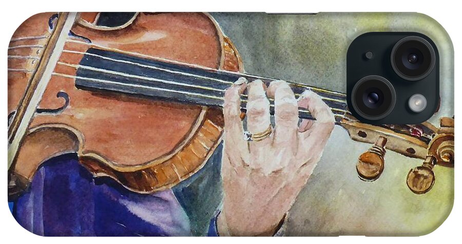 Violin iPhone Case featuring the painting Violin Musician by Bev Morgan