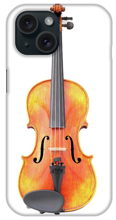 White Background iPhone Case featuring the photograph Violin On White by Marceltb