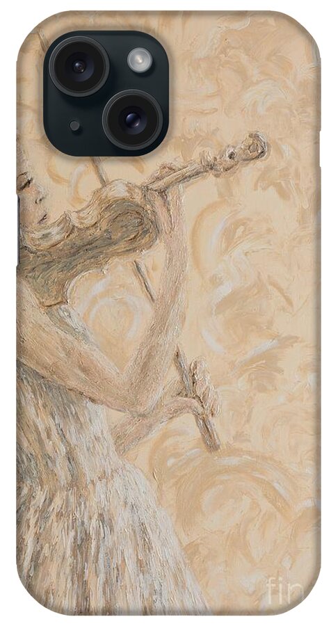 Violin iPhone Case featuring the painting Virtuoso in the Making by Linda Donlin