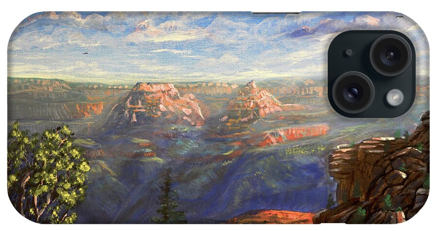 Vishnu iPhone Case featuring the painting Vishnu Temple and Grand Canyon by Chance Kafka