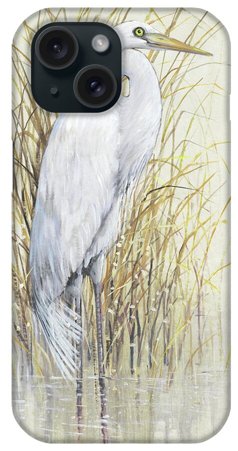 Animals & Nature+birds+water Birds iPhone Case featuring the painting Wading I by Tim Otoole