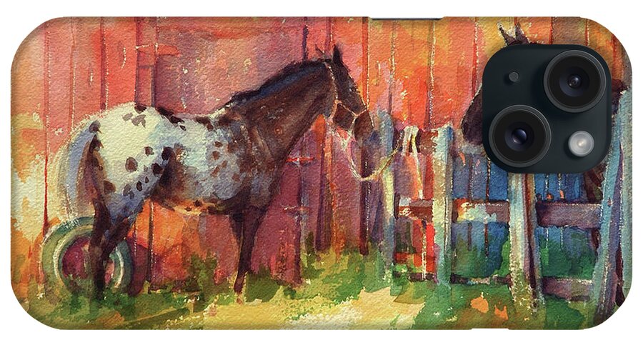 Horses iPhone Case featuring the painting Waiting by Steve Henderson