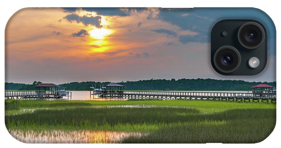 Sunset iPhone Case featuring the photograph Wando River Sunset - Rivertowne on the Wando by Dale Powell